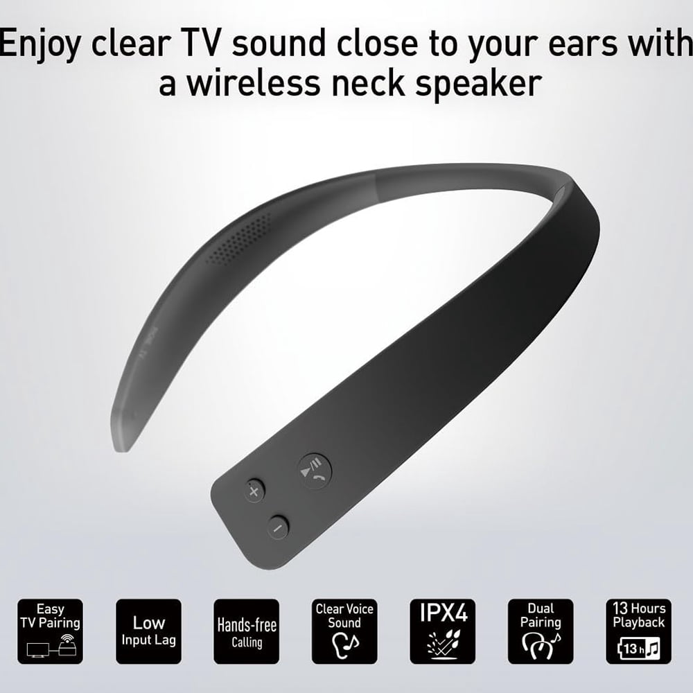 Panasonic WN10 Wireless Wearable TV Neck Speaker, Bluetooth, Built