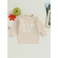 thumbnail image 2 of Liacowi Kids Boys Girls Sweater Ghost Letter Embroidery Crew Neck Long Sleeve Pullovers Fall Toddler Clothes Jumpers Tops, 2 of 9