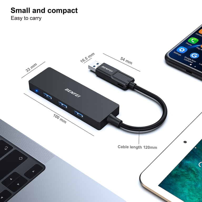 Benfei 4-Port USB 3.0 Hub, Ultra-Slim Expander photo 6