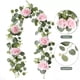 thumbnail image 4 of Flores Artificiales de Rosas Blancas, Guirnalda de Seda de 5,7 Pies con 7 Rosas Blancas Y Gypsophila para la Pieza Central de la Boda, Fuera de la Mesa Blanca, 4 of 6