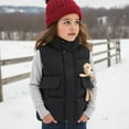 thumbnail image 2 of IVEYRTF Childrens Winter Fleece Vests Warm Thickened Sleeveless Jacket Cozy Outerwear for Boys Girls Cold Weather Layering Piece Kids Puffer Tops Cold Season for Children(Black#1,2-3 Years), 2 of 4