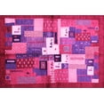 thumbnail image 1 of Ahgly Company Indoor Rectangle Abstract Pink Contemporary Area Rugs, 2' x 4', 1 of 4