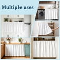 thumbnail image 6 of White Cabinet Curtains 35"W x 35"L, Dustproof Sink Skirt Curtain for Kitchen Bathroom, Modern Minimalist Pure Soild Color Adhesive Desk Skirt Privacy Short Curtains for Office Closet Vanity Shoe Rack, 6 of 8