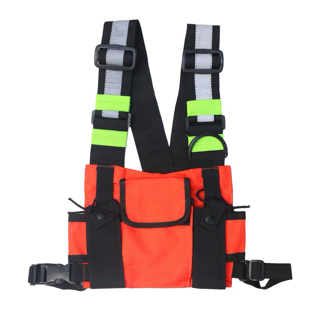 Radio Chest Harness Chest Front Pack Pouch Holster Vest Rig for Two Way