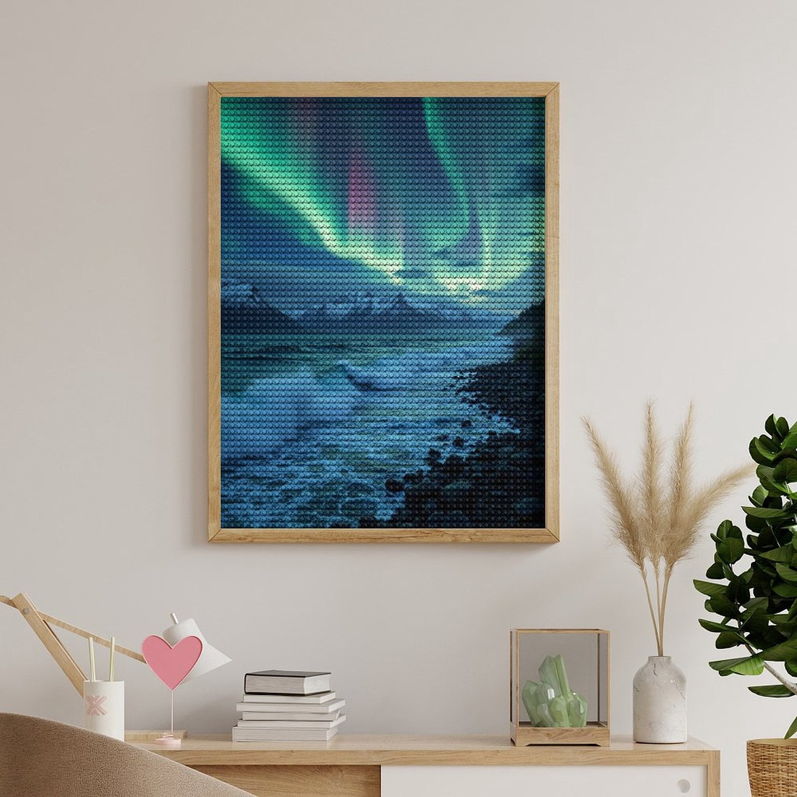 Diamond Art Kits for Adults, Aurora Borealis Over Ocean Waves 5D Diamond Painting Kits for Adults Beginners, DIY Full Drill Diamond Painting, Gem Art and Crafts 12x16