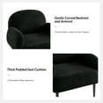 thumbnail image 4 of Boucle Fabric Accent Chair Set of 2 Modern Sherpa Vanity Chair Metal Legs lounge Armchair Living Room Bedroom Black, 4 of 7