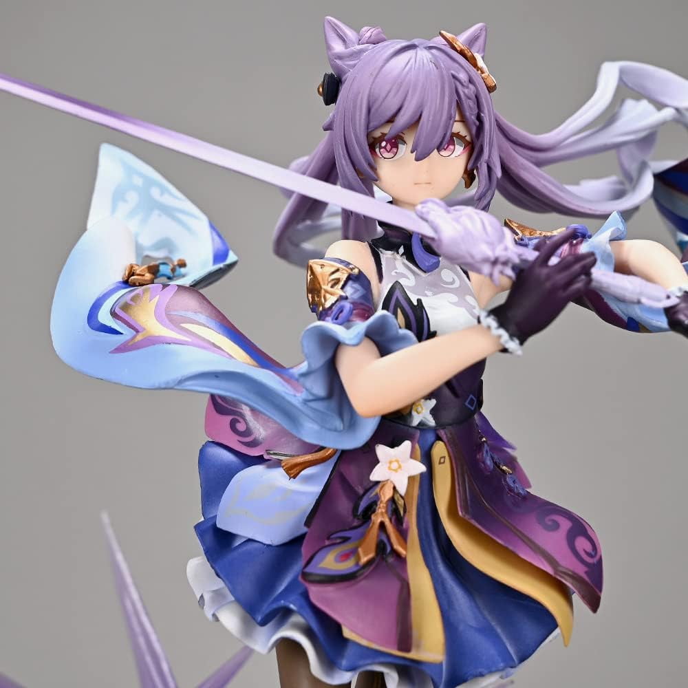 Keqing Figures, Seven Stars of Liyue Keqing Figure Statue 26cm/10.2inch Cosplay PVC Anime Model Game Character Figurine Collection Decoration Gift