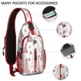 thumbnail image 2 of Sling Backpack,White Christmas Tree Pattern Crossbody Bag with Water Bottle Holder,Waterproof Sling Bag for Men/Women with Chest Phone Holder for Hiking,Travel, 2 of 6