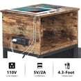 thumbnail image 3 of Oumilen Wesern Home End Table Side Table with Storage and Fabric Bags and Build-In Fast Charging Station with USB Ports, Rustic Brown Wood, 3 of 7