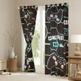 thumbnail image 2 of jejeloiu Gaming Curtains Pack of 2 (42x84 Each),Geometric Hexaon Curtains Blackout,Brown Honeycomb Bedroom Curtains For Boys Girls,Super Cozy Bedroom Decoration, 2 of 5