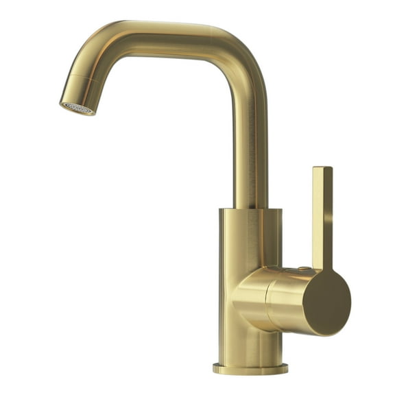 YZZY Single Lever Handle Bathroom Faucet for Sink 1 Hole Brushed Gold Lavatory Vanity Basin Faucet High Arc Modern Sink Faucet