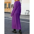 thumbnail image 3 of Cenuakty Women's Long Knitted Cardigan, Solid Color Long Sleeve Lapel Front Open Loose Sweater Coat for Autumn, 3 of 4