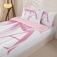 thumbnail image 3 of Homewish Girls Pink Bow Zipper Twin Comforter Sets with Fitted Sheet and 2 Pillowcases, A Letter Zipper Bedding Set, Princess Style Bedroom Decor,4-Piece, Pink Reversible, 3 of 6