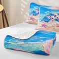 thumbnail image 4 of spefrowx Kawaii Beach Turtle Twin Quilt Set for Girls, Pink Gloss Pearl Clam Shell Starfish Twin Coverlet Set, 2pcs, 4 of 7