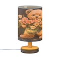 thumbnail image 2 of BZSMCE Lamp Modern Cute Bear Holding Flowers Creative Patter Night Light, 2 of 7