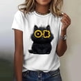 thumbnail image 5 of Funny Cat T Shirt Women Angry Cat Print Short Sleeve Tops Casual Pullover Street Y2k Tshirt Female, 5 of 10