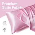 thumbnail image 4 of MR&HM Satin Pillow Case, 2 Pack Satin Queen Silky Pillowcase for Hair and Skin, Satin Pillowcase Set of 2, 20x30, Pink, 4 of 7
