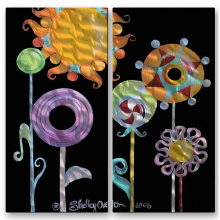 All My Walls 'Lollipop Flowers' by Shelley Overton Graphic Art Plaque