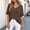 Coffee, variant on Lunaseek Plus Size Tops for Women Short Sleeve V-Neck Ladies Tshirts Oversized Solid Tops Clothes under $5.00