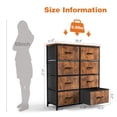 thumbnail image 3 of Resenkos 8 Drawer Dresser Fabric Storage Tower, Chest of Drawers for Bedroom, Sturdy Steel Frame, Wooden Top Brown, 3 of 7