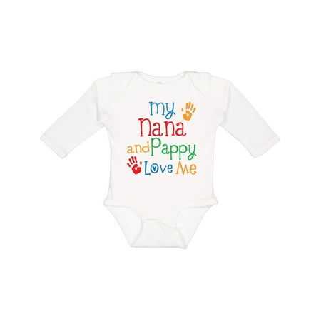 

Inktastic Nana and Pappy Love Me Gift Baby Boy or Baby Girl Long Sleeve Bodysuit