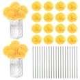 thumbnail image 1 of Uxcell Flores de Bola de Crisantemo Artificial, Ramos de Seda de Hortensia Falsos para el Hogar/Boda Amarillo 30 Pack, 1 of 7
