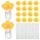 thumbnail image 1 of Uxcell Flores de Bola de Crisantemo Artificial, Ramos de Seda de Hortensia Falsos para el Hogar/Boda Amarillo 30 Pack, 1 of 7