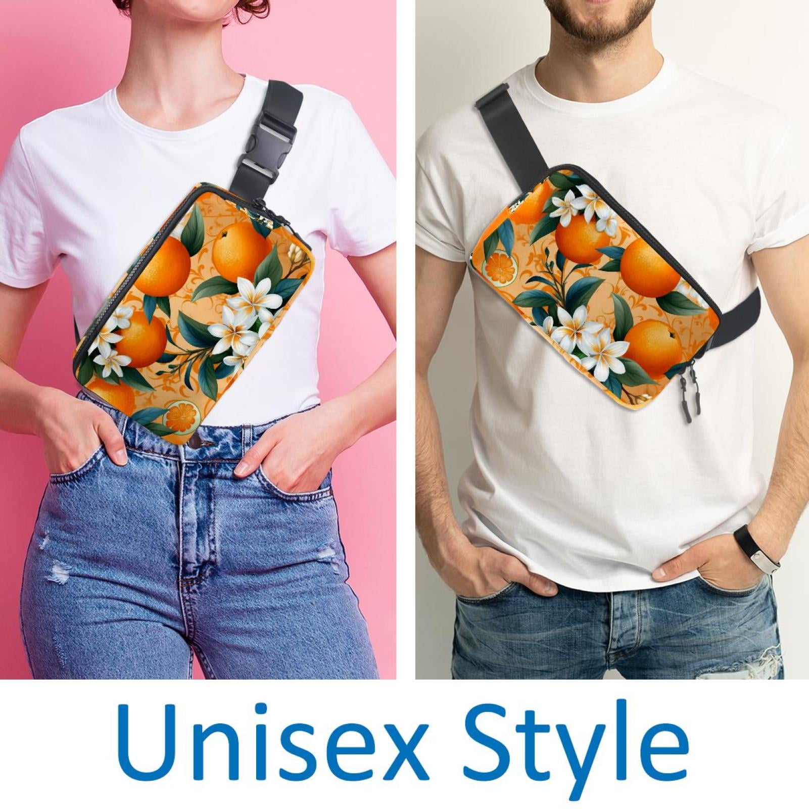 Oranges Lightweight Adjustable Cross Body Bag Fanny Pack Waist Pack with Extension Strap Unisex