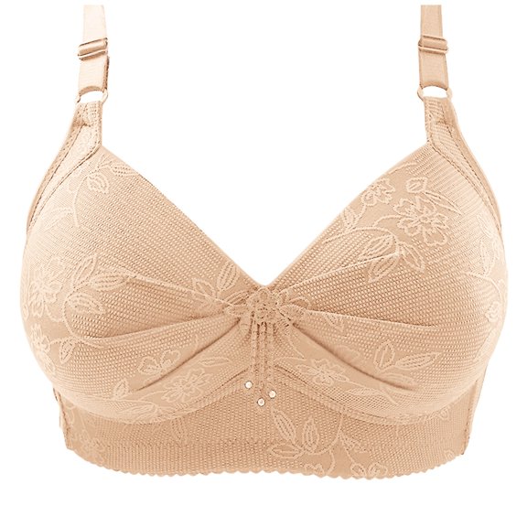 Wutalume Bras for Women Full Bust Thin - Wirefree Lightweight Bra, Side-Smoothing Anti-Sagging Bra for Mature Women and Daily,Complexion 3XL