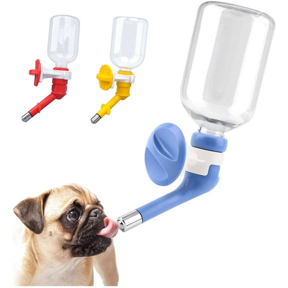 Walbest No-Drip Dog Water Dispenser Bottle-Dog Kennel Cage Water Dispenser Water Drinker Kettle for Pets can be Raised and Lowered Drinking Water Feeding Cage Water Bottle for Dogs (Random Color)