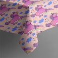 thumbnail image 3 of Pink Cartoon Unicorn Rainbow Cloud Pattern Rectangle Tablecloth 60"x84",Waterproof Polyester Rectangle Table Cloth, Wipeable Spillproof Polyester Tablecloth for Dining, Camping, Indoor and Outdoor, 3 of 5