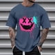 thumbnail image 1 of Blusas y camisas de manga corta con cuello redondo para hombre, blusas casuales de verano a la moda con cuello redondo y estampado para hombre., 1 of 4