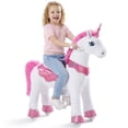 thumbnail image 1 of PonyCycle Ride-On Unicorn Toy for Kids, No Battery Riding Toy with Hand Brake, Indoor Outdoor Use, Ages 4–7, Pink, E412, 1 of 11
