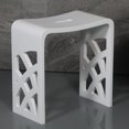 thumbnail image 1 of Taburete de baño / ducha de resina de superficie sólida mate blanco de diseñador, 1 of 2