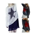 thumbnail image 2 of Sunisery Women Y2k Fairy Grunge Long Sleeve Mesh Hollow-Out Sweater Star Printed Gothic Tops Spring Fall Streetwear, 2 of 5