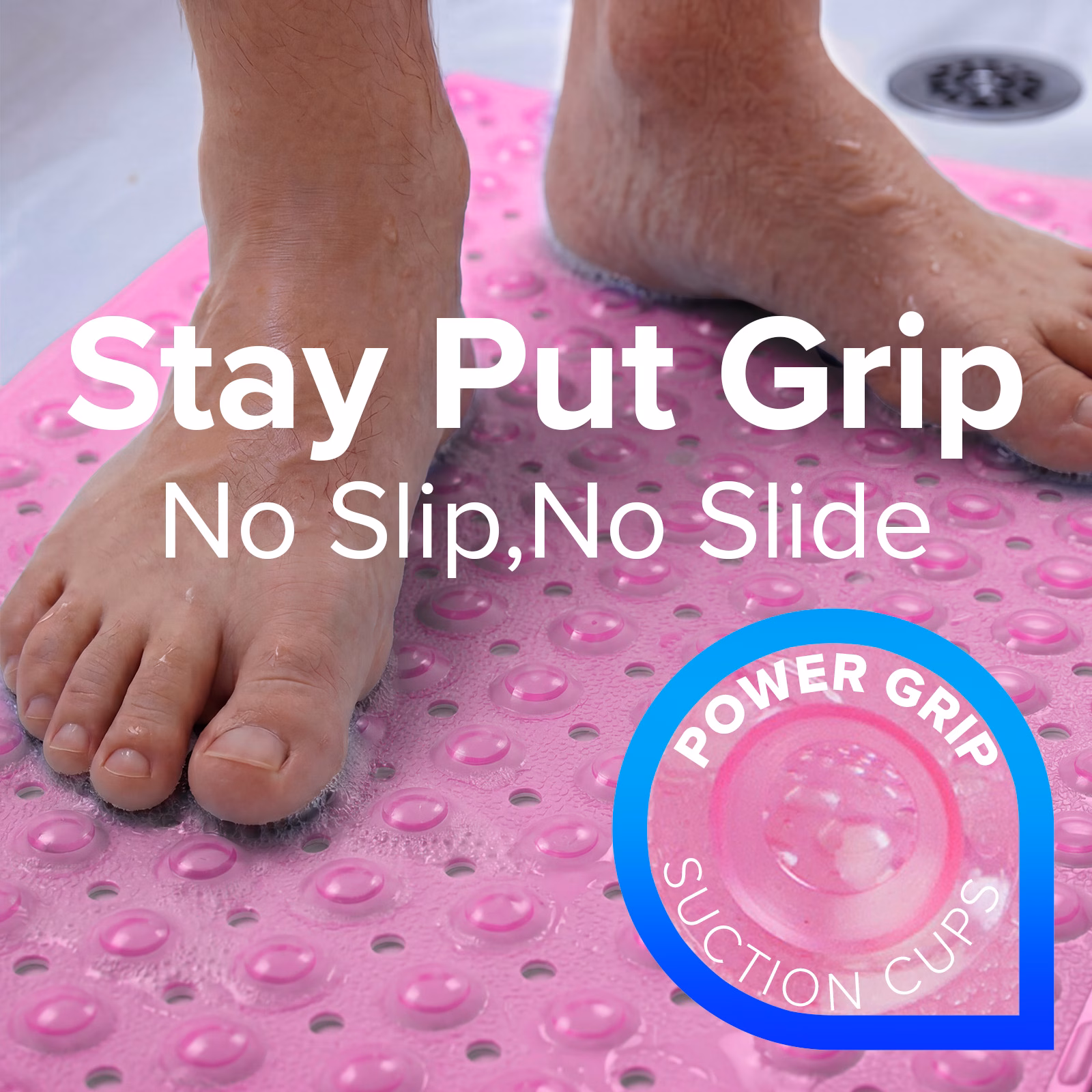 thumbnail image 3 of SlipX Solutions Bathtub Mat Non Slip 39 x 16, Extra Long Bathroom Shower Mat, Suction Cups, 3 of 8