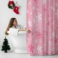 thumbnail image 5 of Pink Christmas Snowflakes Bathroom Shower Curtain Winter Snowfall Shiny White Modern Waterproof Washable Shower Curtains for Bathtub Bath Decor with Grommets and Hook 66 X 72 Inch, 5 of 8