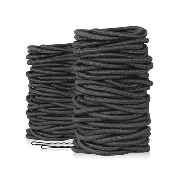 50 Pieces Black Hair Ties, 4mm Black Elastic Hair Bands for Thick and Curly Hair Ponytail Holders Hair Elastic Band for Women or Men