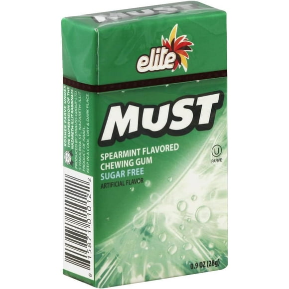 Elite Must Sugar-Free Spearmint Gum 0.9 oz - Cool Minty Bliss in Every Chew