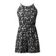 thumbnail image 6 of Fsqjgq Jumpsuits for Women Fashion Rompers Jumpers Womens Romper Dress Summer Romper Casual Beach Floaty Mini Short Romper Bib Overalls Jumpsuits Baggy Romper Sleeveless Loose Spaghetti Strap Bagg, 6 of 7