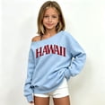 thumbnail image 2 of Shadoumai Girls Off The Shoulder Tops Fall Hawaii Letter Print Going Out Sweatshirt | Off The Shoulder Sweatshirts For Girl Long Sleeve Oversized Casual Loose Fit Pullover Y2K Going Out Tops, 2 of 6