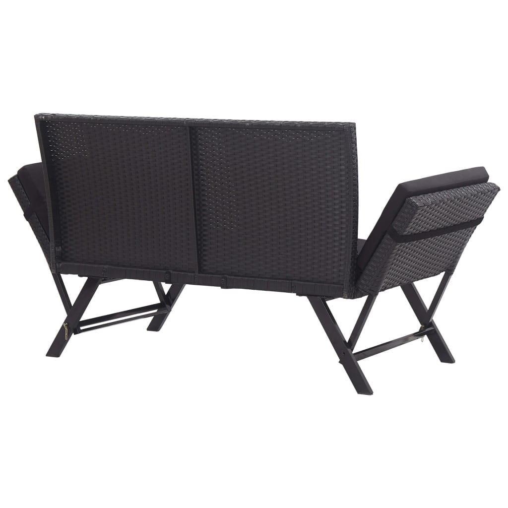Kepooman Sun Bed, 2-in-1 Convertible Day Bed for Patio, Outdoor Garden Bench with Cushions, Balck Kepooman Sun Bed, 2-in-1 Convertible Day Bed for Patio, Outdoor Garden Bench with Cushions, Balck