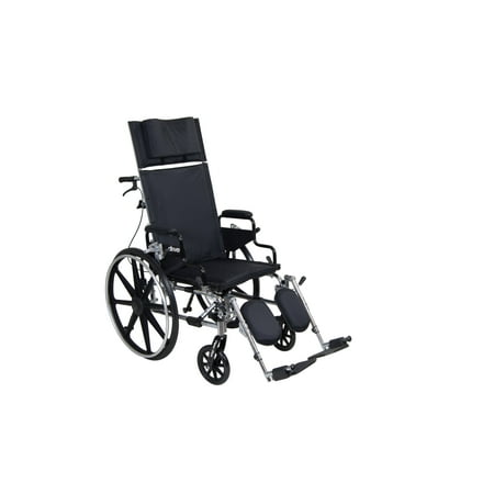 Drive Medical Viper Plus GT Full Reclining Wheelchair, Detachable Desk Arms, 18