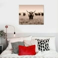 thumbnail image 4 of GOSMITH  Highland Cow Wall Art Canvas Large Sepia Brown Cattle Picture Scottish Winter Landscape Painting Poster for Farmhouse Living Room Kitchen Decor Gallery Wrap, 4 of 4