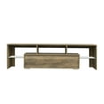 thumbnail image 5 of TV Stand up to 55 Inch, SEGMART TV Console Cabinet with LED Lights, High Gloss TV Console Table with 2 Drawers, Home Media Entertainment Center for Living Room, Gray Walnut+White, LLL2573, 5 of 10