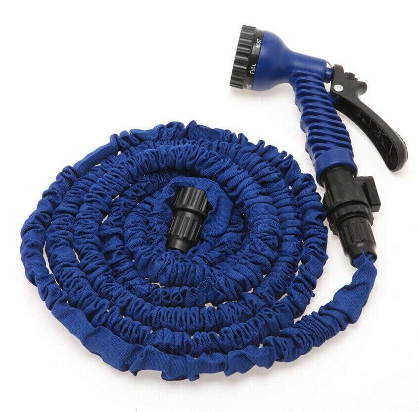25/100Ft Water Hose Expanding Flexible Yard Garden Pool Hose with Spray Nozzle 