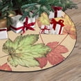 thumbnail image 3 of FMSHPON Leaves Pattern Watercolor Xmas Christmas Tree Skirt Stand Mat for Holiday Party Decoration Indoor Outdoor 48 inches, 3 of 3