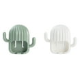 thumbnail image 1 of Fiudx Portacepillos de Dientes de Pared con Diseño de Cactus, Adhesivo Sin Perforaciones, Organizador Multiusos para Baño, Ahorra Espacio, Fácil Instalación, Juego de 2 Piezas, 11 X 9,5 X 4 Cm, 1 of 2