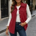 thumbnail image 2 of Women Corduroy Vest Sevevn Collared Sleeveless Button Down Casual Waistcoat with Chest Pockets for Daily Layering Outfits, 2 of 8