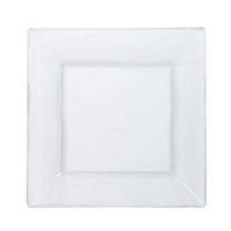 Lillian Plastic Dinnerware Square Plastic Plate, 8", Clear, 10 Ct